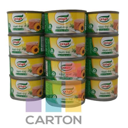 GOODY LIGHT MEAT TUNA IN SUN FLOWER OIL 12*90GM